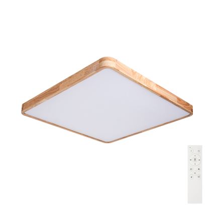 BRILAGI - Dimeriuojamas LED lubų šviestuvas WOODLINE SQUARE LED/100W/230V 3000-6000K ąžuolas 80x80 cm + nuotolinis pultas