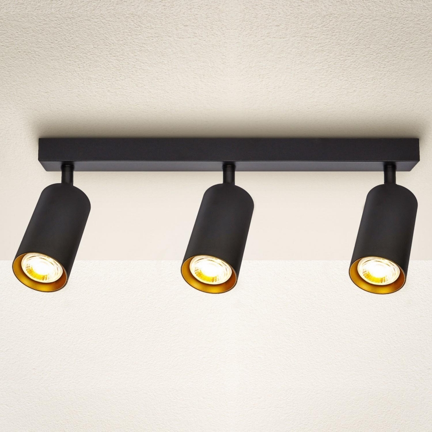 Brilagi - Dimeriuojamas LED taškinis šviestuvas SELE 3xGU10/6,5W/230V 2700-6500K juoda/auksinė