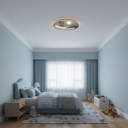 Brilagi - reguliuojamas vaikiškas lubinis LED šviestuvas ASTRO LED/68W/230V 3000-6000K, skersmuo 49 cm + nuotolinis valdymas