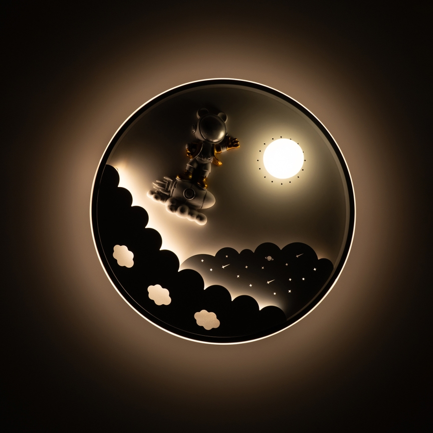 Brilagi - reguliuojamas vaikiškas lubinis LED šviestuvas ASTRO LED/68W/230V 3000-6000K, skersmuo 49 cm + nuotolinis valdymas