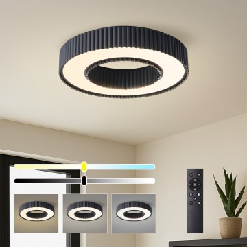 Brilagi - dimeriuojamas lubinis LED šviestuvas LUMIX LED/48W/230V 3000-6000K juodas skersmuo 50 cm + nuotolinis valdymas