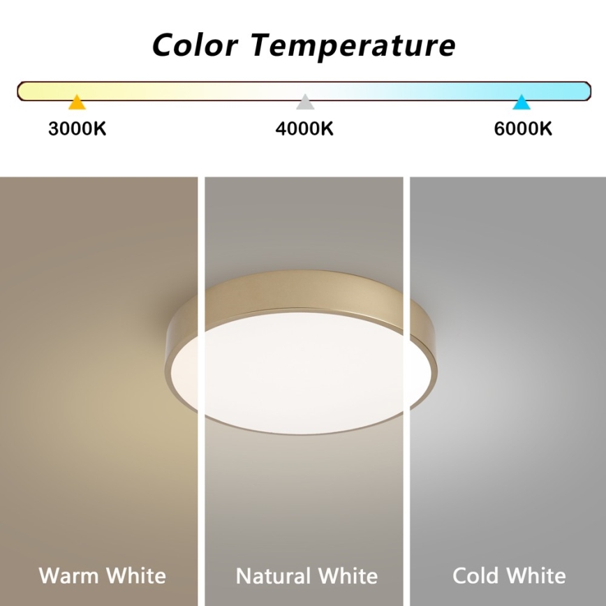 BRILAGI - dimeriuojamas POOL LED lubinis šviestuvas LED/36W/230V 3000–6000K, skersmuo 30 cm, auksinis + nuotolinis valdymas