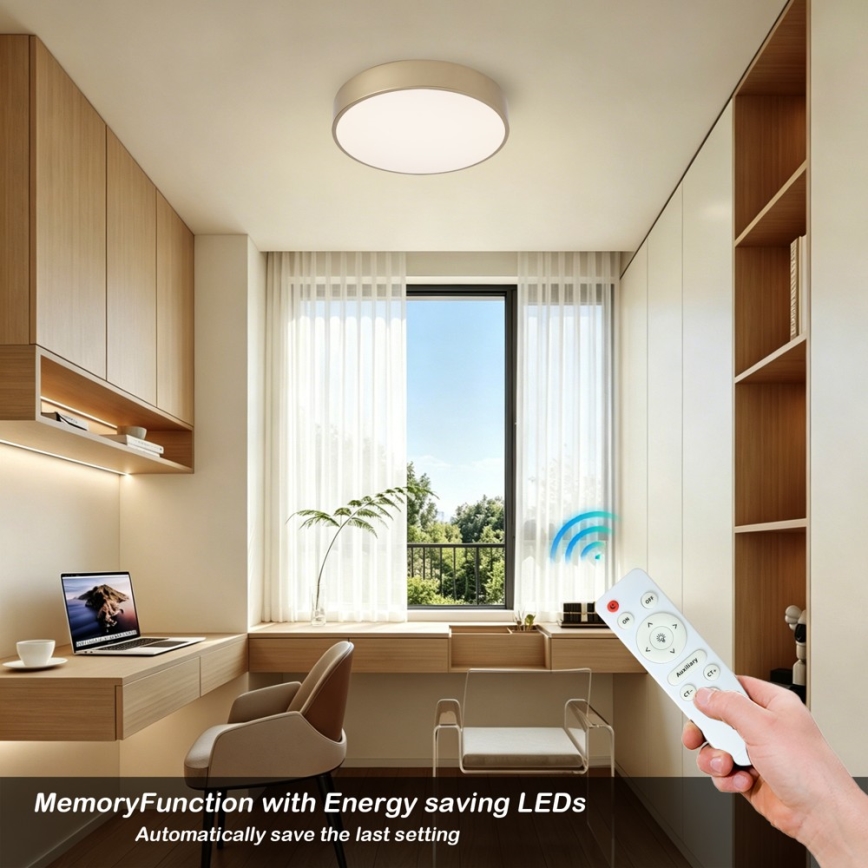 BRILAGI - dimeriuojamas POOL LED lubinis šviestuvas LED/36W/230V 3000–6000K, skersmuo 30 cm, auksinis + nuotolinis valdymas