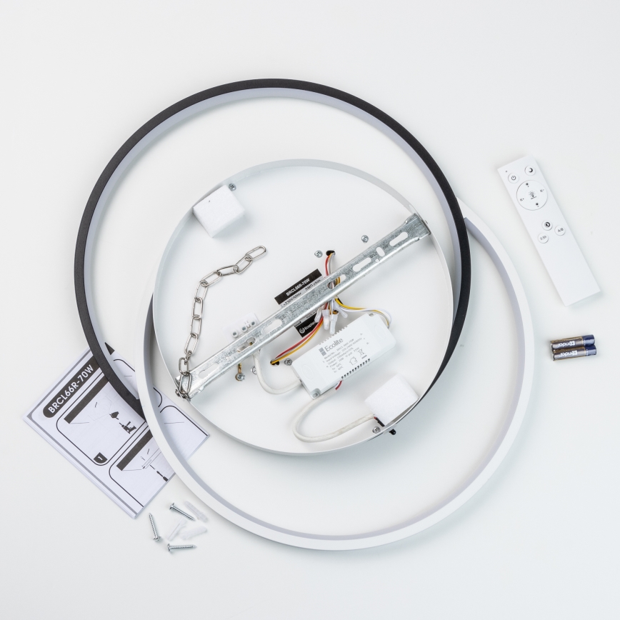 Brilagi - Dimeriuojamas LED lubinis šviestuvas VELO LED/70W/230V 3000-6500K 38x47,8 cm + su nuotoliniu pulteliu