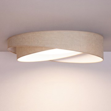 BRILAGI - Dimeriuojamas lubinis šviestuvas VELVET TWIST LED/36W/230V 3000-6000K Ø 65 cm Wi-Fi Tuya Beacon smėlinė + nuotolinio valdymo pultas