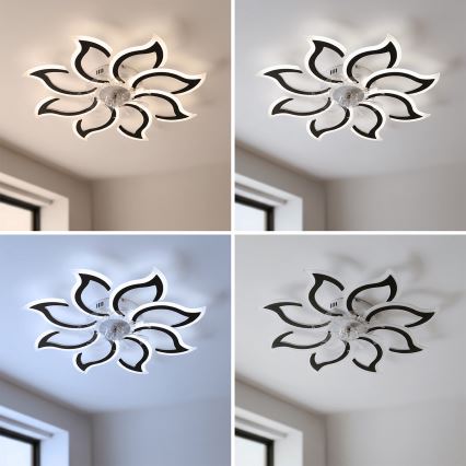 Brilagi - reguliuojamas LED lubinis ventiliatorius LED/44W/230V, skersmuo 90 cm, juodas + nuotolinis valdymas