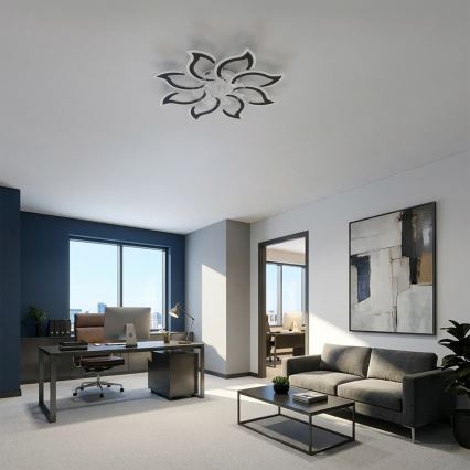 Brilagi - reguliuojamas LED lubinis ventiliatorius LED/44W/230V, skersmuo 90 cm, juodas + nuotolinis valdymas