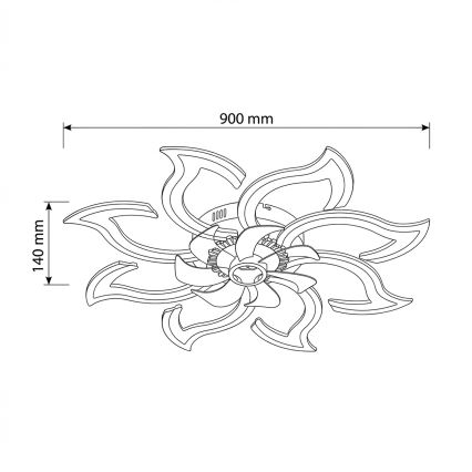 Brilagi - reguliuojamas LED lubinis ventiliatorius LED/44W/230V, skersmuo 90 cm, juodas + nuotolinis valdymas