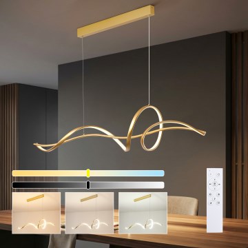 Brilagi - dimeriuojamas pakabinamas LED šviestuvas ant troselio SIGNATURE LED/55W/230V 3000-6000K 120x23 cm auksinis + nuotolinis valdymas