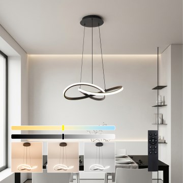Brilagi - Dimeriuojamas pakabinamas LED šviestuvas su laidu INFINITY LED/55W/230V 3000-6000K 50x50 cm juodas + nuotolinis valdymas