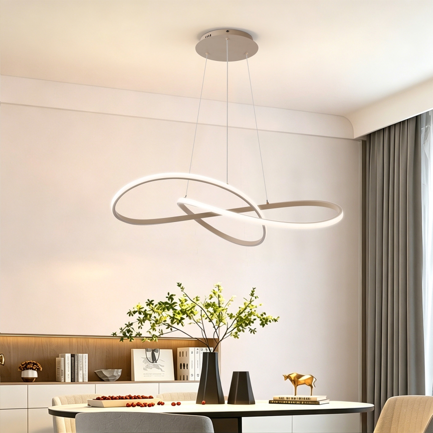 BRILAGI - Dimeriuojama LED liustra ant laido INFINITY LED/80W/230V 3000-6000K 80x80 cm smėlinė + nuotolinis pultelis