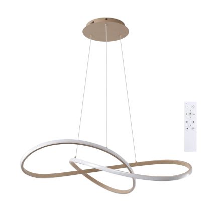 Brilagi - Dimeriuojama LED liustra ant laido INFINITY LED/80W/230V 3000-6000K 80x80 cm smėlinė + nuotolinis pultelis