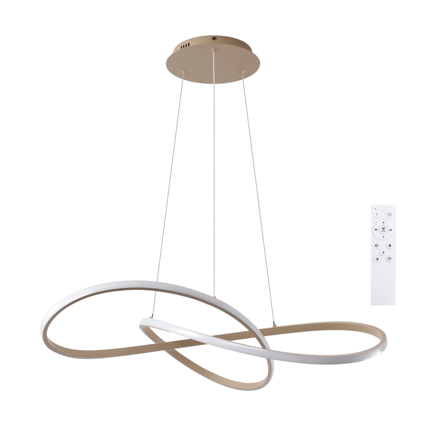 Brilagi - Dimeriuojama LED liustra ant laido INFINITY LED/80W/230V 3000-6000K 80x80 cm smėlinė + nuotolinis pultelis