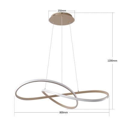 Brilagi - Dimeriuojama LED liustra ant laido INFINITY LED/80W/230V 3000-6000K 80x80 cm smėlinė + nuotolinis pultelis