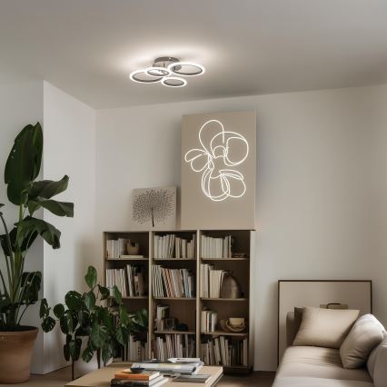 Brilagi - LED reguliuojamo ryškumo prigludęs prie lubų šviestuvas ORBITS LED/50W/230V 3000–6500K juodas + nuotolinis pultelis