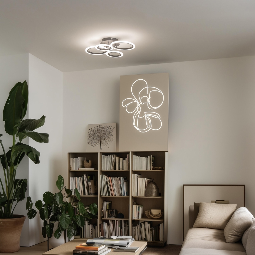 Brilagi - LED reguliuojamo ryškumo prigludęs prie lubų šviestuvas ORBITS LED/50W/230V 3000–6500K juodas + nuotolinis pultelis