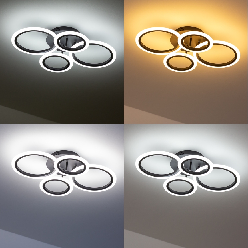 Brilagi - LED reguliuojamo ryškumo prigludęs prie lubų šviestuvas ORBITS LED/50W/230V 3000–6500K juodas + nuotolinis pultelis