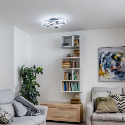 Brilagi - LED reguliuojamo ryškumo prigludęs prie lubų šviestuvas ORBITS LED/50W/230V 3000–6500K juodas + nuotolinis pultelis