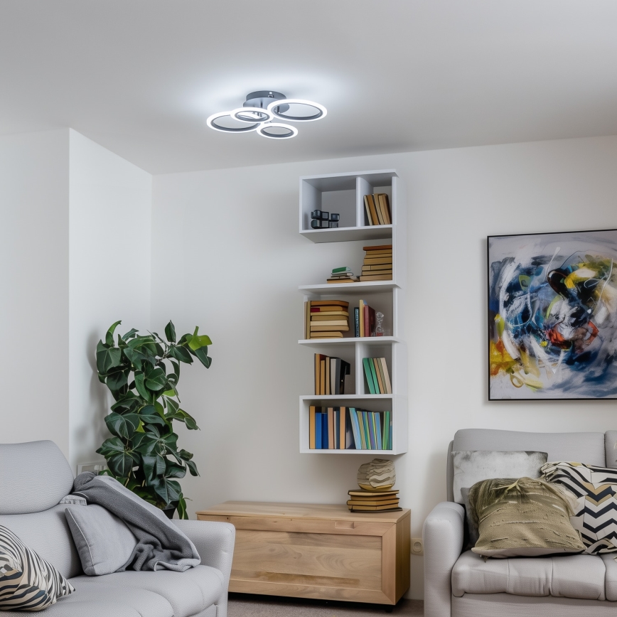 Brilagi - LED reguliuojamo ryškumo prigludęs prie lubų šviestuvas ORBITS LED/50W/230V 3000–6500K juodas + nuotolinis pultelis