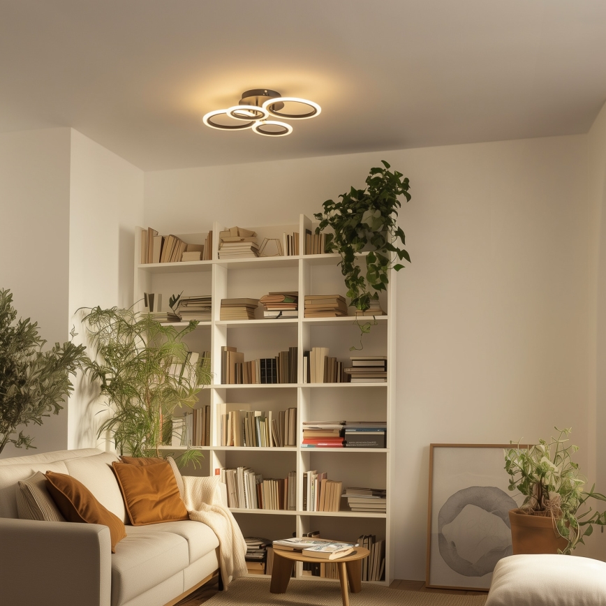 Brilagi - LED reguliuojamo ryškumo prigludęs prie lubų šviestuvas ORBITS LED/50W/230V 3000–6500K juodas + nuotolinis pultelis