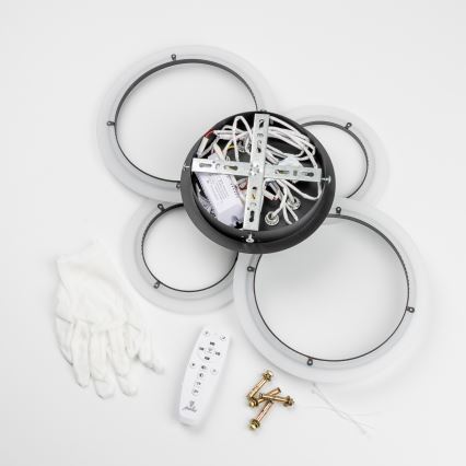 Brilagi - LED reguliuojamo ryškumo prigludęs prie lubų šviestuvas ORBITS LED/50W/230V 3000–6500K juodas + nuotolinis pultelis