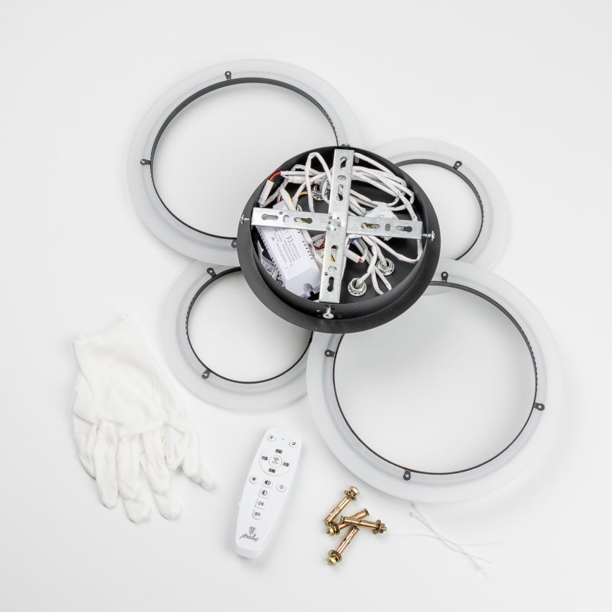 Brilagi - LED reguliuojamo ryškumo prigludęs prie lubų šviestuvas ORBITS LED/50W/230V 3000–6500K juodas + nuotolinis pultelis