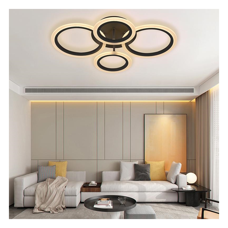 Brilagi - LED reguliuojamo ryškumo prigludęs prie lubų šviestuvas ORBITS LED/50W/230V 3000–6500K juodas + nuotolinis pultelis