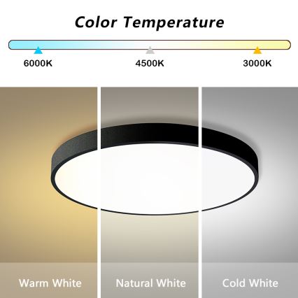 Brilagi - LED pritemdomas lubinis šviestuvas POOL SMART LED/100W/230V 3000-6000K skersmuo 80 cm Wi-Fi Tuya juodas + nuotolinio valdymo pultas