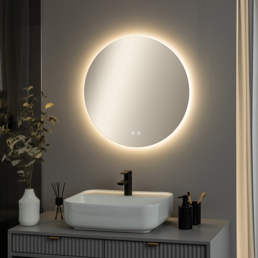 Brilagi - LED vonios veidrodis su šildymu DEMI PRO LED/20W/230V skersm. 60 cm IP44 CRI 90 dimeriuojamas + CCT