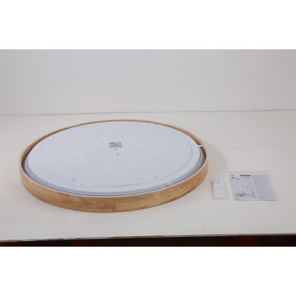 Brilagi - dimeriuojamas LED lubų šviestuvas WOODROUND LED/70W/230V 3000-6000K skersmuo 80 cm medinis CRI 90 + nuotolinis valdymas