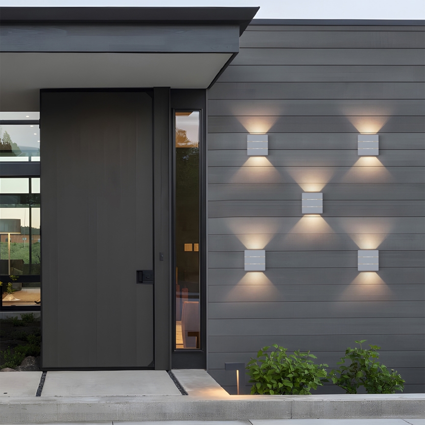 Brilagi - DOUBLERAY LINE LED lauko sieninis šviestuvas, 6W/230V, balta, IP54