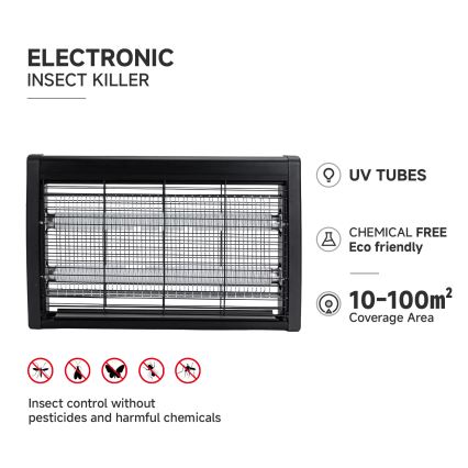 Brilagi - Elektrinė gaudyklė nuo vabzdžių 2xUV/20W/230V 100 m2