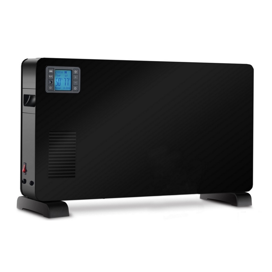 Brilagi - Elektrinis konvektorius šildytuvas 1000/1300/2300W LCD/timer/TURBO/termostatas juoda + nuotolinio valdymo pultas