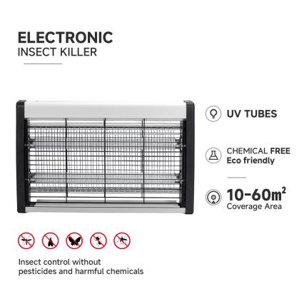 Brilagi - Elektrinis vabzdžių gaudytuvas 2xUV/10W/230V 60 m2