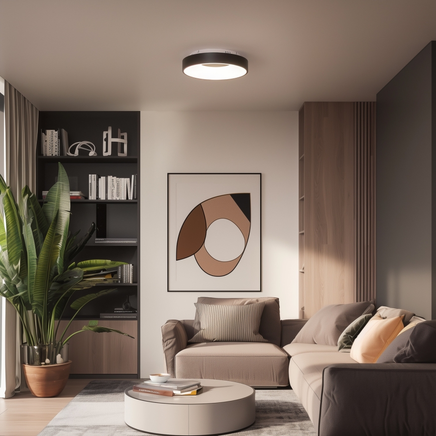 Brilagi - pritemdomas LED lubinis šviestuvas FALCON II LED/67W/230V 3000-6500K skersmuo 40 cm juodas + nuotolinis valdymas