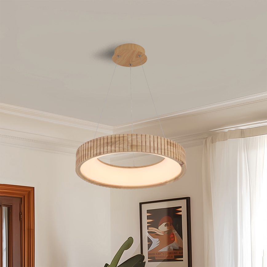Brilagi - LED pakabinamas šviestuvas ant laido FALCON WOOD MODERN LED/30W/230V 3000/4000/6000K skersmuo 45 cm mediena