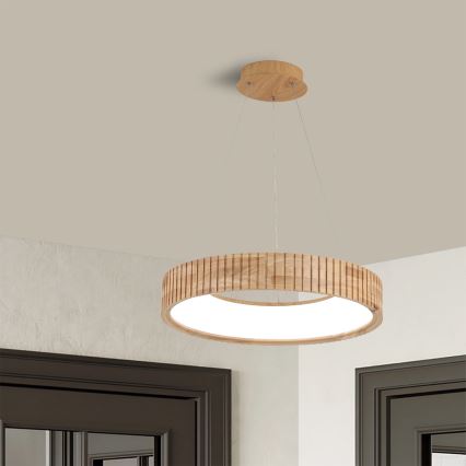 Brilagi - LED pakabinamas šviestuvas ant laido FALCON WOOD MODERN LED/30W/230V 3000/4000/6000K skersmuo 45 cm mediena