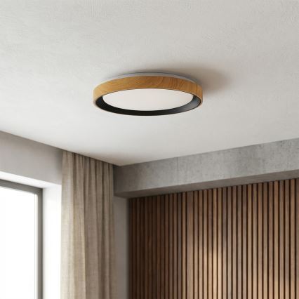 Brilagi - LED lubinis šviestuvas FLOCO LED/24W/230V skersmuo 30 cm medžio dekoras/juoda