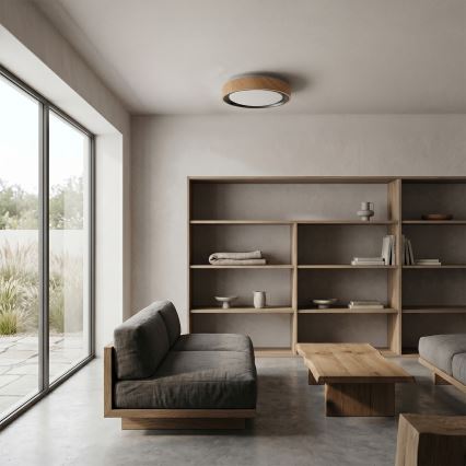 Brilagi - LED lubinis šviestuvas FLOCO LED/24W/230V skersmuo 30 cm medžio dekoras/juoda