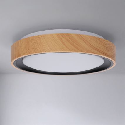 Brilagi - LED lubinis šviestuvas FLOCO LED/24W/230V skersmuo 30 cm medžio dekoras/juoda