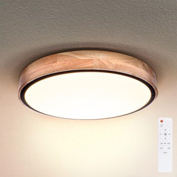 Brilagi - GLORIA LED dimeriu reguliuojamas lubinis šviestuvas LED/48W/230V 3000-6500K ąžuolas Ø 40 cm + nuotolinis pultas