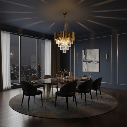 Brilagi - Grandininė liustra CRISTAL 5xE14/40W/230V, skersmuo 45 cm