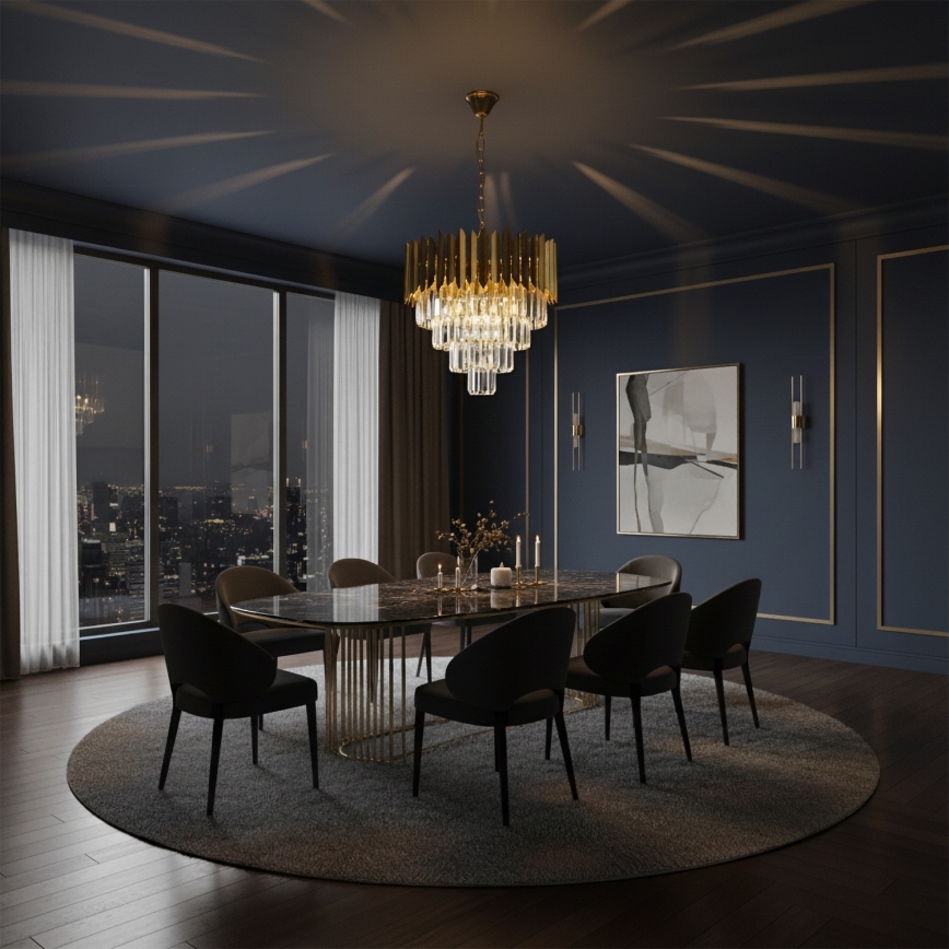 Brilagi - Grandininė liustra CRISTAL 5xE14/40W/230V, skersmuo 45 cm