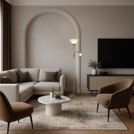 Brilagi - Grindinė lempa ARIANA 1xE27/100W/230V + 1xE14/25W auksinė