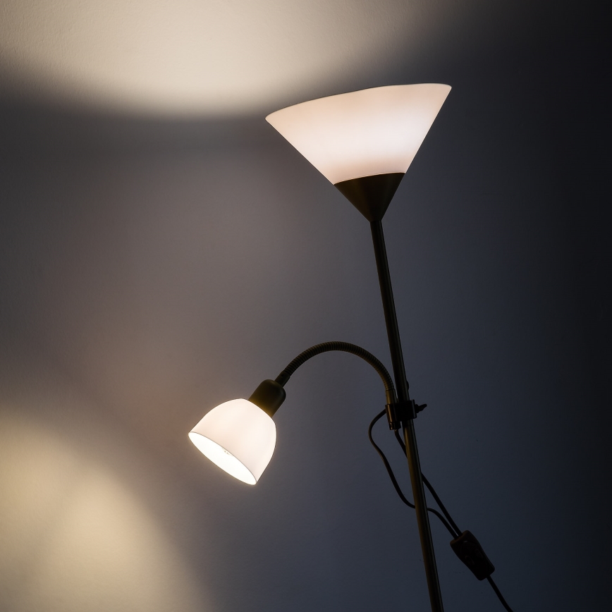 Brilagi - Grindinė lempa ARIANA 1xE27/100W/230V + 1xE14/25W auksinė