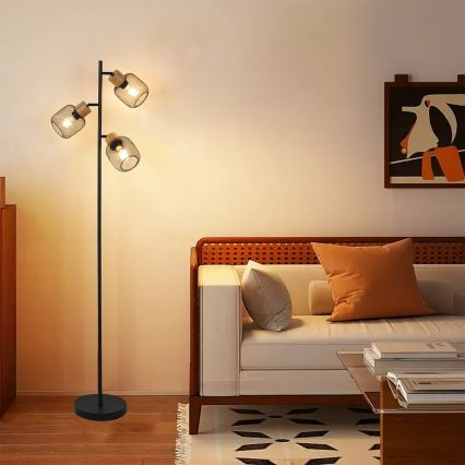 Brilagi - Grindinė lempa BASKLITE 3xE27/15W/230V kaučiukmedis/juoda