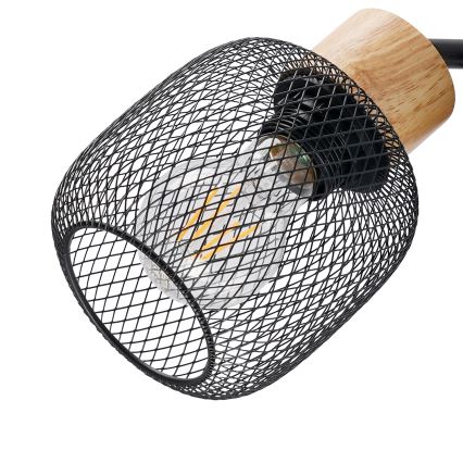 Brilagi - Grindinė lempa BASKLITE 3xE27/15W/230V mediena/juoda