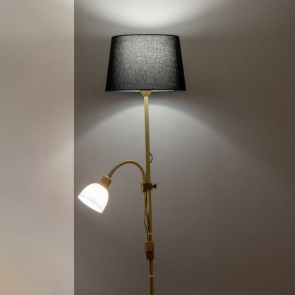 Brilagi - grindinė lempa CERIA 1xE27/100W/230V + 1xE14/25W auksinė/juoda