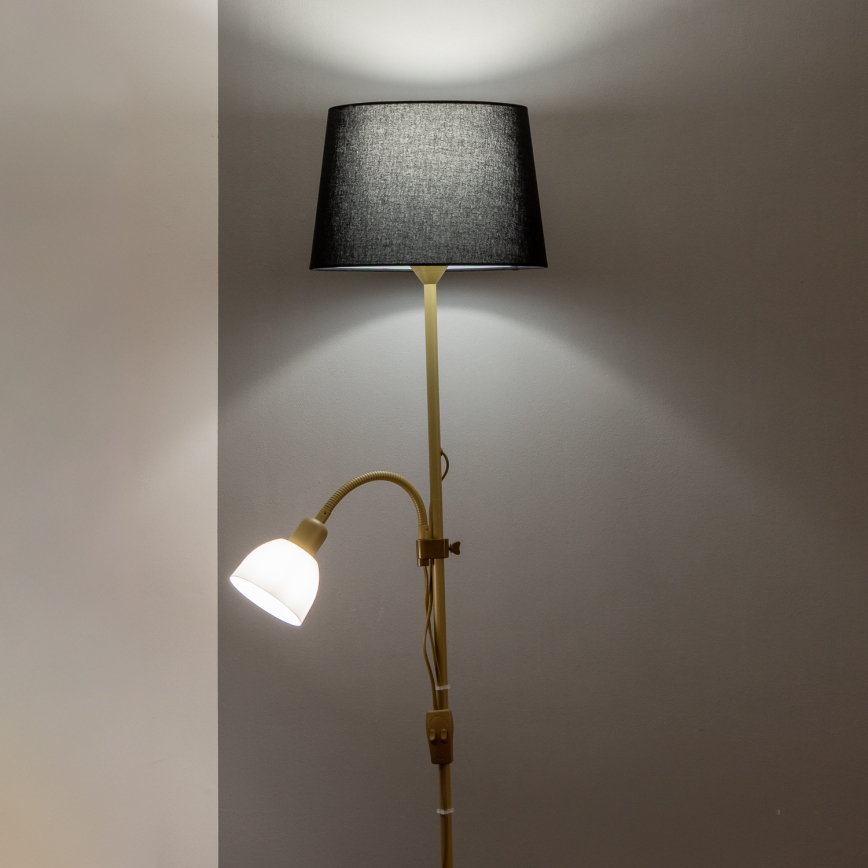 Brilagi - grindinė lempa CERIA 1xE27/100W/230V + 1xE14/25W auksinė/juoda