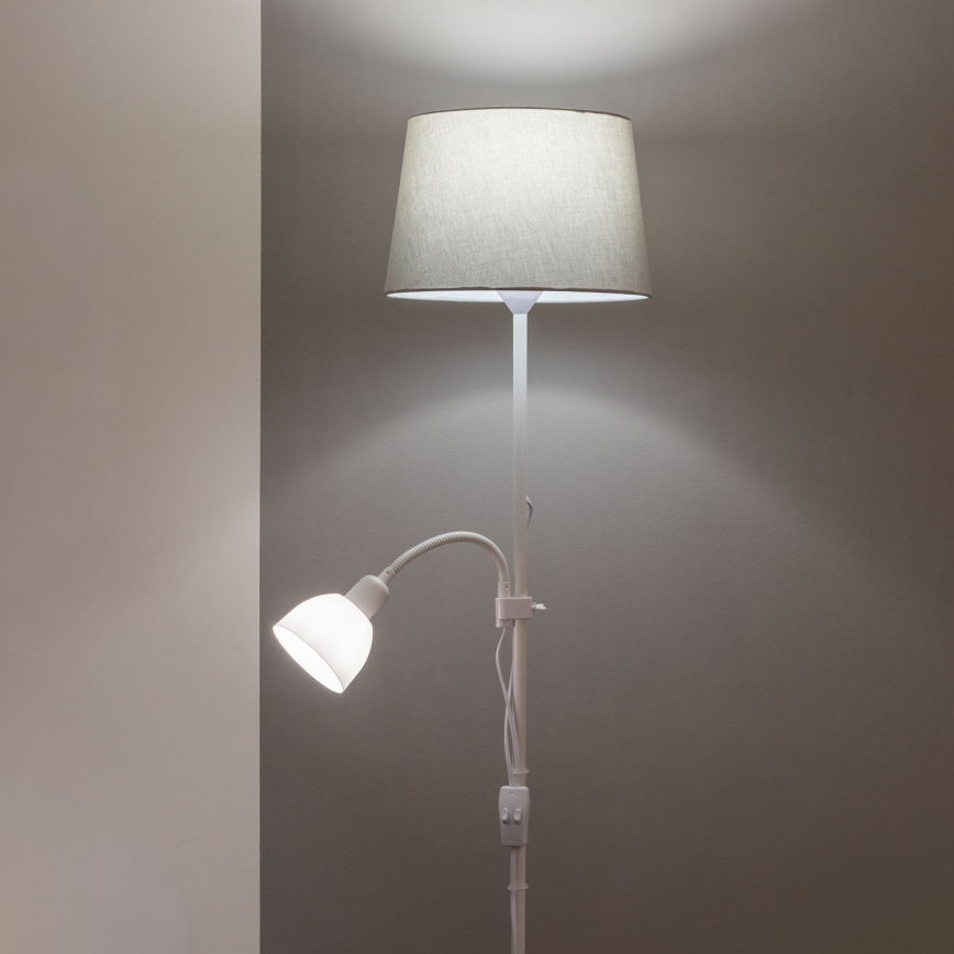 Brilagi - Grindinė lempa CERIA 1xE27/100W/230V + 1xE14/25W balta/pilka
